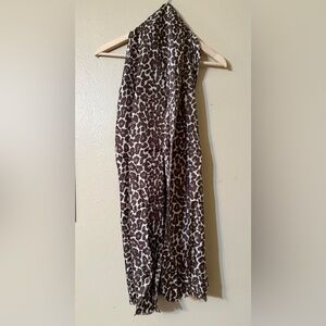 NWT J Crew leopard print silk scarf  25 inches x 80 inches